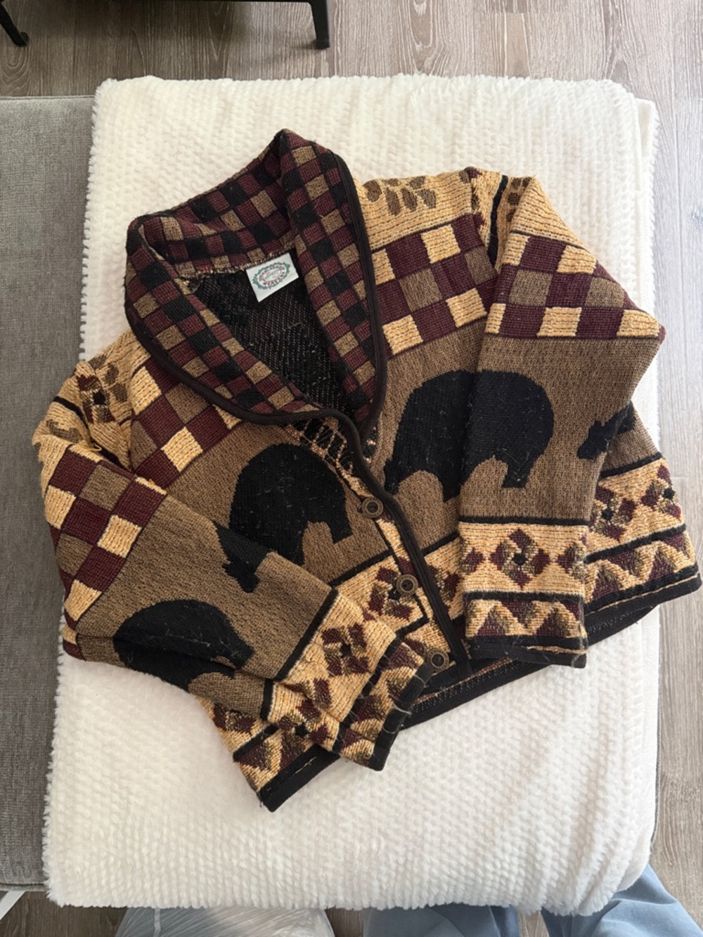 Sugar Street Weavers Bear Button Front Jacket